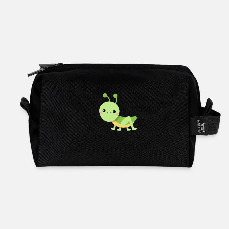 Lively grasshopper - Recycled Toiletry Zip Bag - black