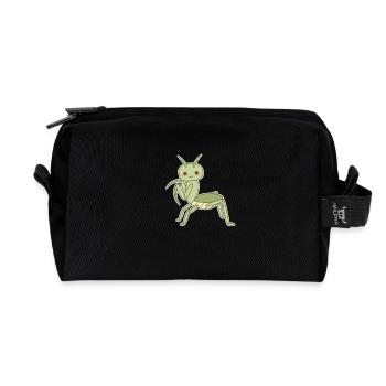 Elegante Gottesanbeterin - Recycelte Kulturtasche - Schwarz - Vorne