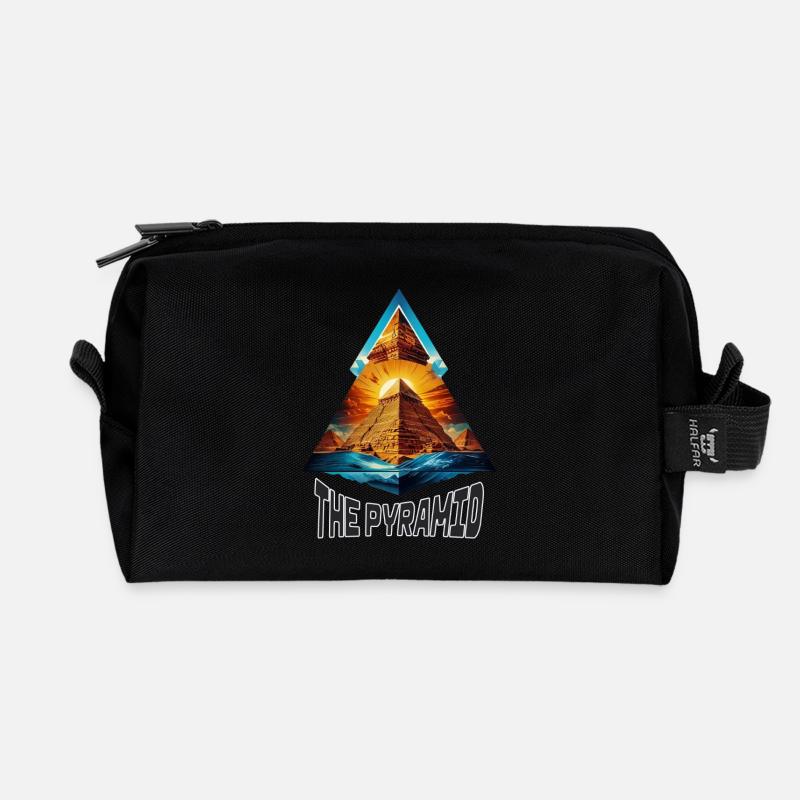 The pyramid - Recycled Toiletry Zip Bag - black