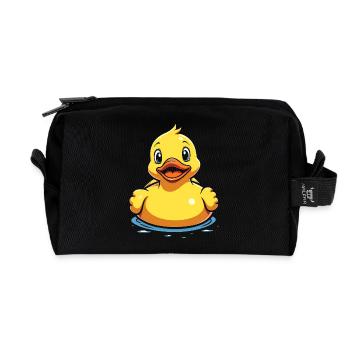 Duck rubber duck rubber duck yellow water swim - Recycled Toiletry Zip Bag - black - Front