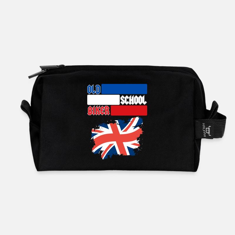 OLD SCHOOL BIKER UK - Recycled Toiletry Zip Bag - black