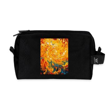 Swirling Fire - Recycled Toiletry Zip Bag - black - Front