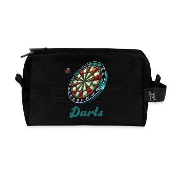 dartscheibe darts - Recycelte Kulturtasche - Schwarz - Vorne