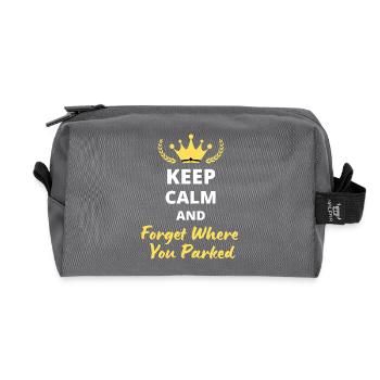 Keep Calm and Forget Where You Parked - Recycled Toiletry Zip Bag - anthracite - Front