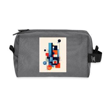 Composition géométrique abstraite - Trousse de toilette en tissu recyclé - anthracite - Devant
