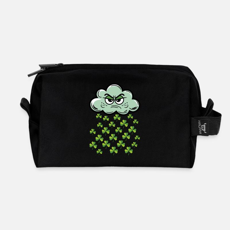 Fête de la Saint-Patrick - Trousse de toilette en tissu recyclé - noir