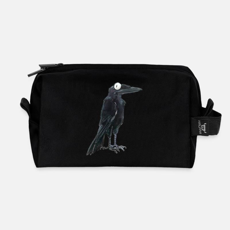 Raven Crow 1 - Recycled Toiletry Zip Bag - black