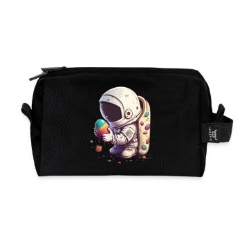 Pâques Pâques Lapin Veille de Pâques Dimanche de Pâques Oeuf de Pâques Printemps - Trousse de toilette en tissu recyclé - noir - Devant