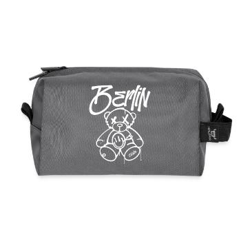 Berlin Style Berliner Bär Maskottchen Geschenk - Recycelte Kulturtasche - Anthrazit - Vorne