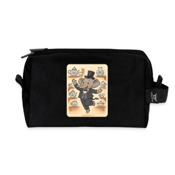 Dancing elephant in china shop - Recycled Toiletry Zip Bag - black - Front