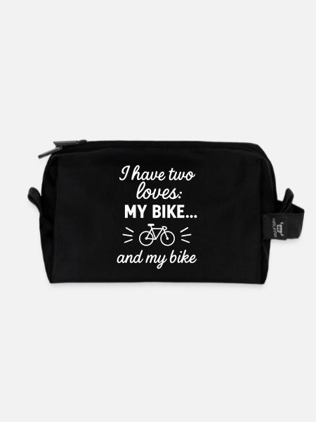 J’adore le cyclisme, le cyclisme, le cyclisme, l’humour - Trousse de toilette en tissu recyclé - noir