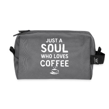 just a soul - Kaffeeliebe und Cafésymbol - Recycelte Kulturtasche - Anthrazit - Vorne