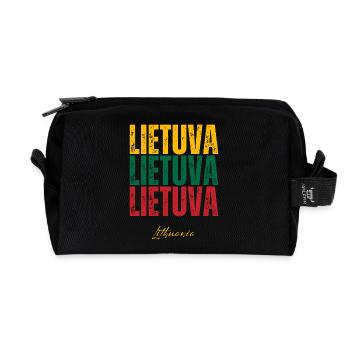 Lithuanian pride, flag of Lithuania - Recycled Toiletry Zip Bag - black - Front