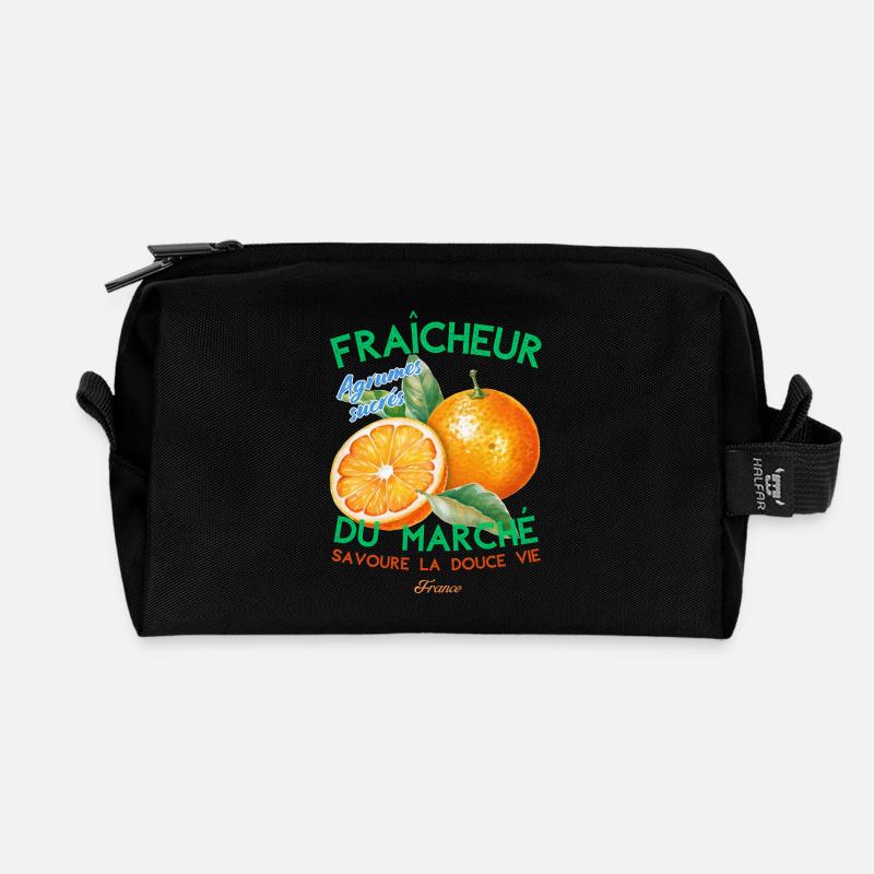 Fraicheur du marché - Recycled Toiletry Zip Bag - black