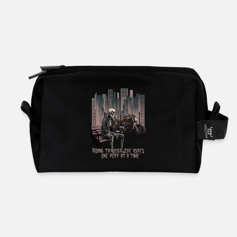 The Skeleton Rider - Recycled Toiletry Zip Bag - black