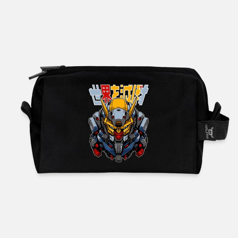 Robots d’anime ! - Trousse de toilette en tissu recyclé - noir