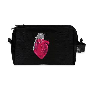 Explodierendes Herz - Recycelte Kulturtasche - Schwarz - Vorne