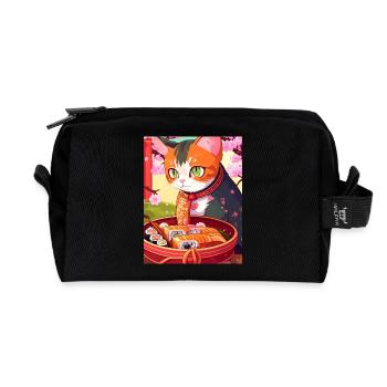 sushi ,Katze ,Japan , Kawaii,anime - Recycelte Kulturtasche - Schwarz - Vorne