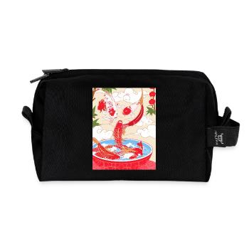 Japon ,Kawaii,anime,ramen,koi, kawaii - Trousse de toilette en tissu recyclé - noir - Devant