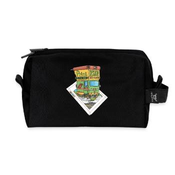 Graphic design, celebrating printing - Recycled Toiletry Zip Bag - black - Front