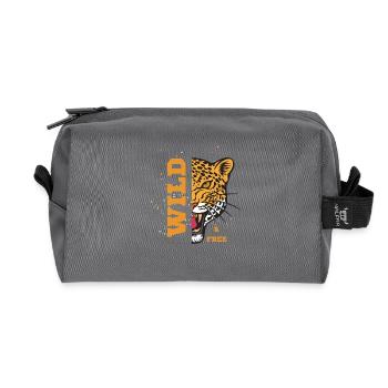Sauvage et libre - Tigre - Trousse de toilette en tissu recyclé - anthracite - Devant