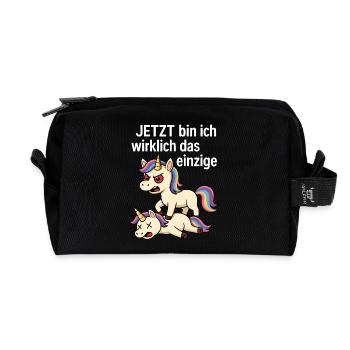 jetzt bin ich wirklich das einzige - Recycelte Kulturtasche - Schwarz - Vorne