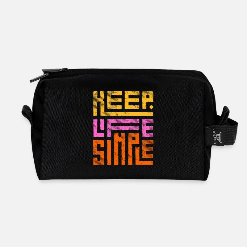 Keep Life Simple Halte das Leben einfach - Recycelte Kulturtasche - Schwarz