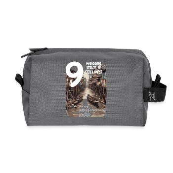 Canal Code Hood on Stilts Deep Khlong Streetwear - Recycled Toiletry Zip Bag - anthracite - Front