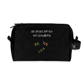 Ab jetzt bin ich ein Schulkind - Recycelte Kulturtasche - Schwarz - Vorne