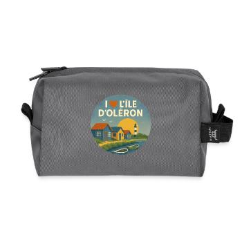 Ich liebe die Ile d'Oléron - Recycelte Kulturtasche - Anthrazit - Vorne