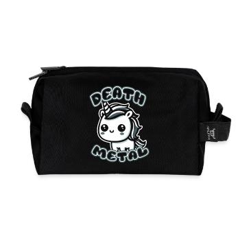 Death Metal/ Einhorn - Recycelte Kulturtasche - Schwarz - Vorne