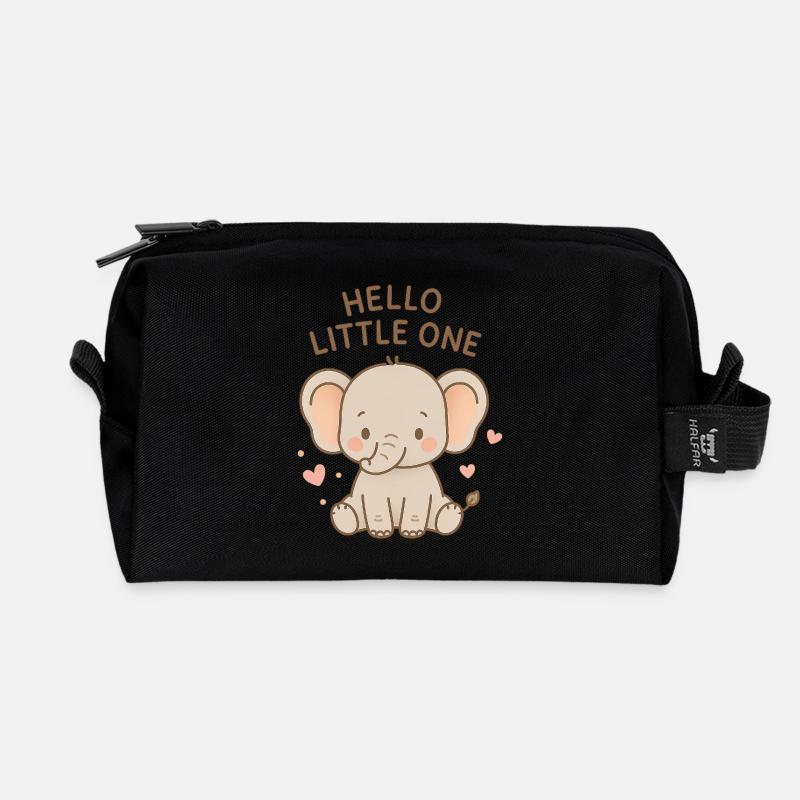 Hallo Kleines ♥️ - Recycelte Kulturtasche - Schwarz