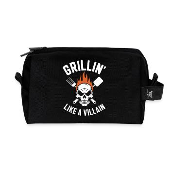 Grillen Schädel Inferno T-Shirt Design - Recycelte Kulturtasche - Schwarz - Vorne