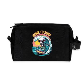 Bit Surfer Skull - Recycelte Kulturtasche - Schwarz - Vorne