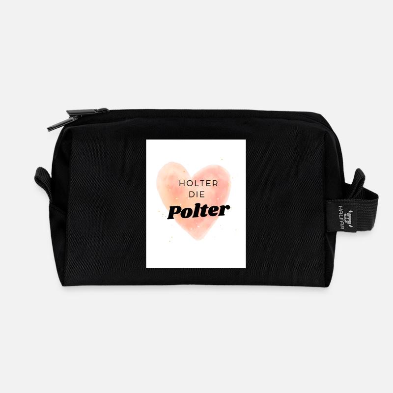 Poltern - Recycelte Kulturtasche - Schwarz