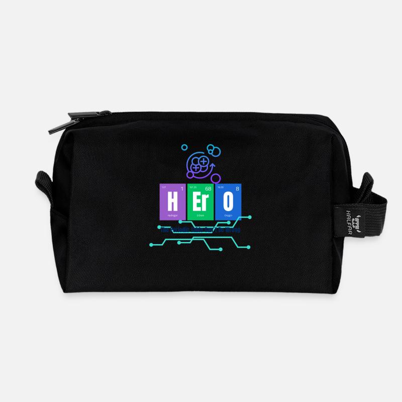Periodic table and atoms - Recycled Toiletry Zip Bag - black