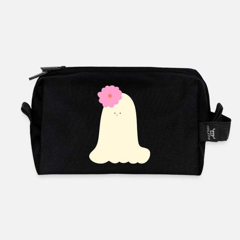 Verspielter Halloween Gespenst - Recycelte Kulturtasche - Schwarz
