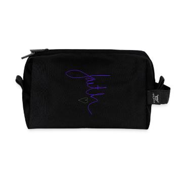 Handwritten "faith" with heart - inspirational - Recycled Toiletry Zip Bag - black - Front