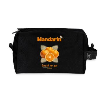 Mandarin Snack – Fruity Citrus Design - Recycled Toiletry Zip Bag - black - Front