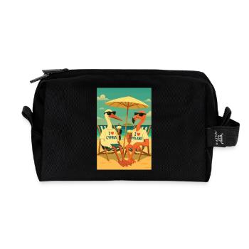 Vögel im Sommerklima - Recycelte Kulturtasche - Schwarz - Vorne