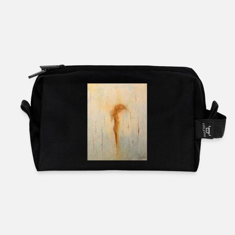 Abstract Feminine Portrait - Recycled Toiletry Zip Bag - black