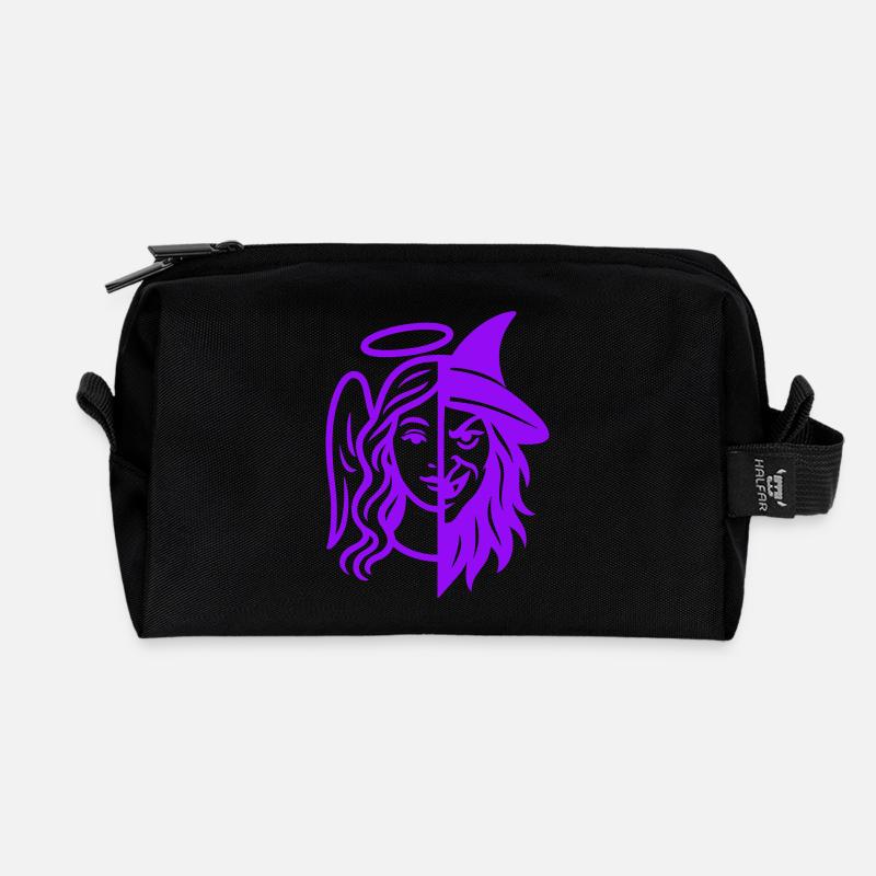 Engel-Hexe Dualität Silhouette - Recycelte Kulturtasche - Schwarz