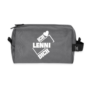 Couple Lenni - Trousse de toilette en tissu recyclé - anthracite - Devant