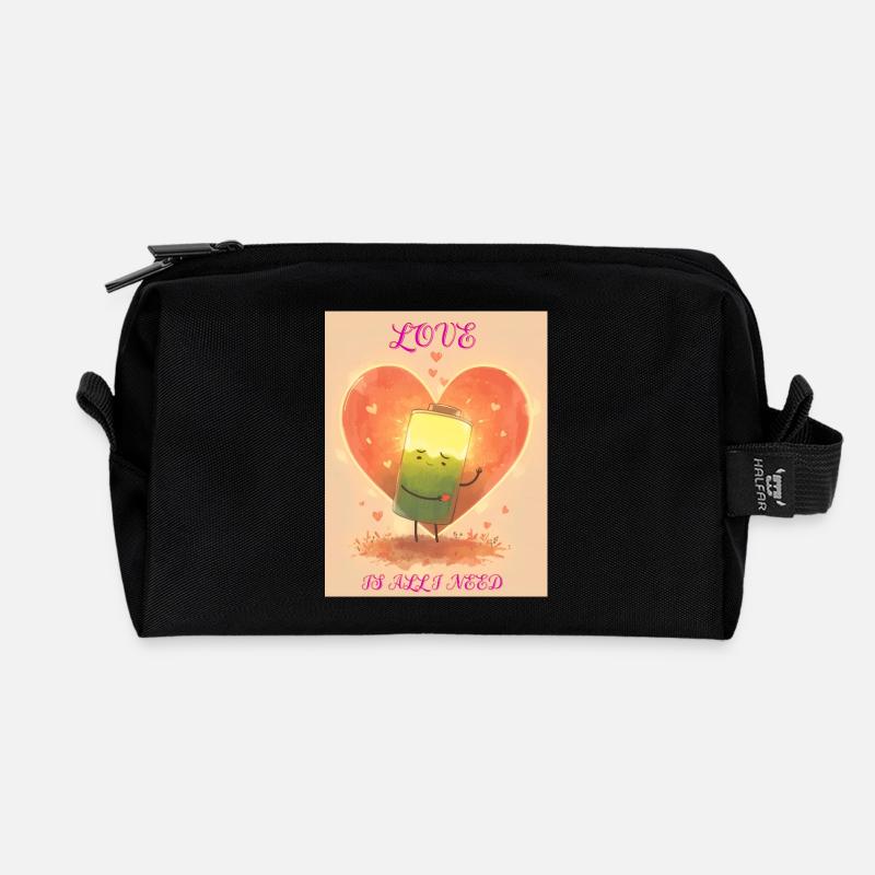 Liebesbatterie bei Sonnenuntergang - Recycelte Kulturtasche - Schwarz
