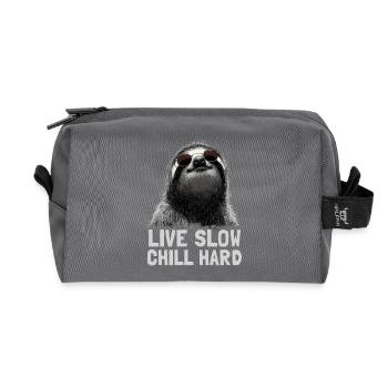 Chilliges Faultier mit Sonnenbrille - Recycelte Kulturtasche - Anthrazit - Vorne