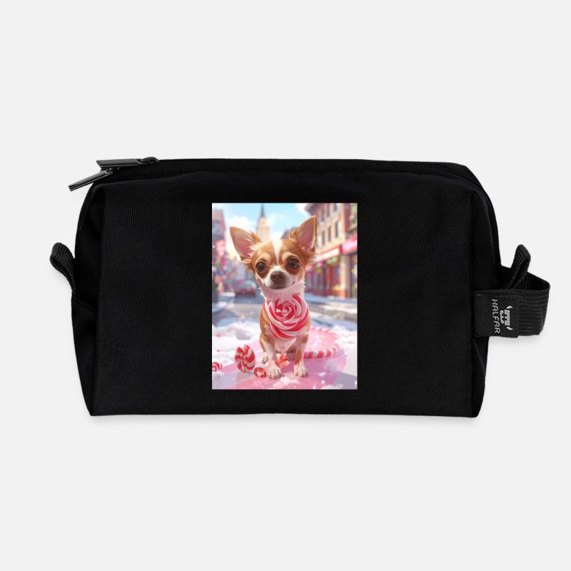 Candy Pup mit Zuckerstange - Recycelte Kulturtasche - Schwarz