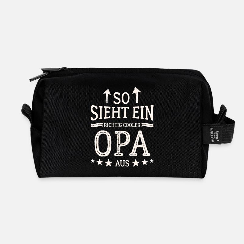 So sieht ein cooler Opa aus Bester Großvater  - Recycelte Kulturtasche - Schwarz