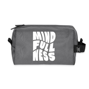 Achtsamkeit Typografie-Design - Recycelte Kulturtasche - Anthrazit - Vorne