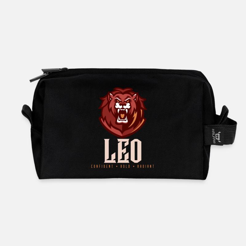 Löwe - Recycelte Kulturtasche - Schwarz