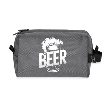  Beer - Cool Beer Logo - Recycled Toiletry Zip Bag - anthracite - Front